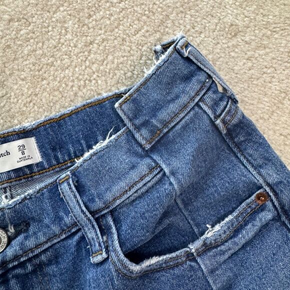 Women’s Abercrombie The Mom Short High Rise Denim Sz 8 - Picture 4 of 4
